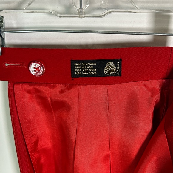 ❤️ Vintage Escada Red Wool Pencil Skirt Women’s Size 6 - Picture 5 of 9